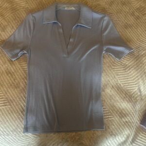 Madewell Sky Blue Polo Short Sleeve Tee